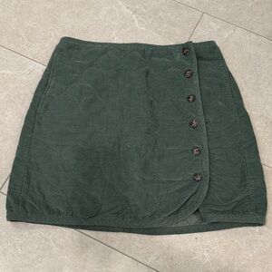 Madewell Green Quilted Mini Skirt